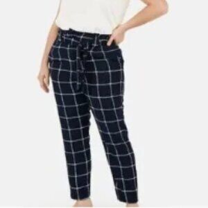 Express Ankle High Rise Black/White Pants
